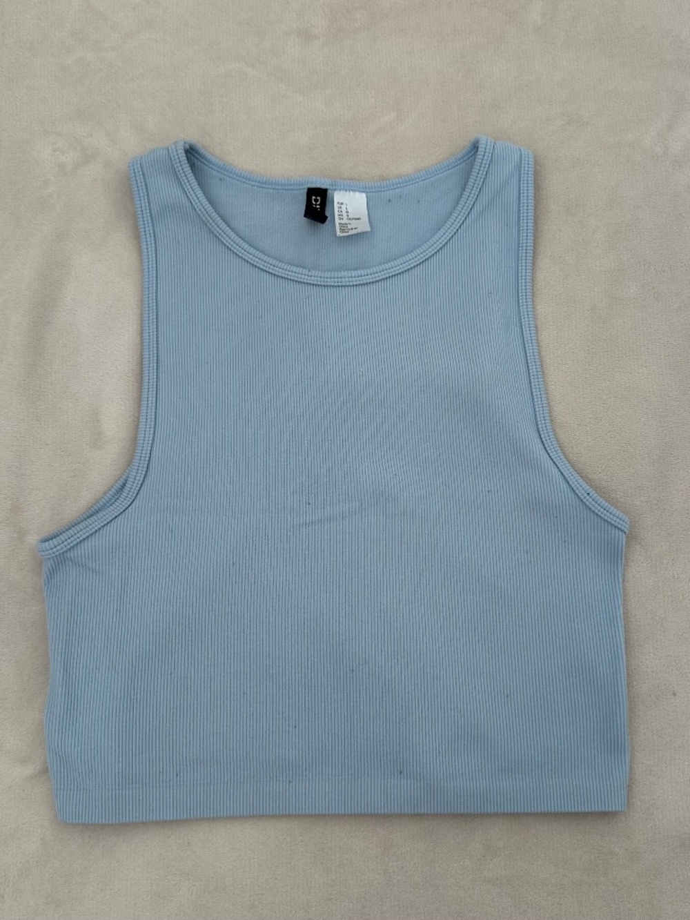 H&M Light Blue Ribbed Crop Tank